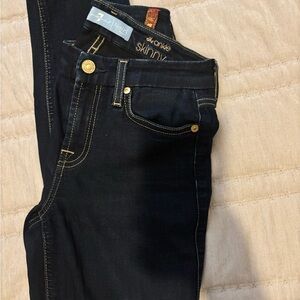 7 For All Mankind Dark Blue Ankle Skinny Jeans